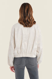 Leichte Jacke mit Blütenstickerei, Silberbirke