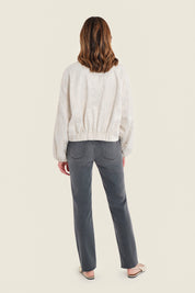 Leichte Jacke mit Blütenstickerei, Silberbirke