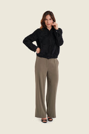 Kurze Jacke mit Strukturmuster, Schwarz