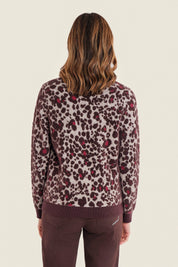 Pullover mit Lagenoptik am V-Ausschnitt, Ecru gemustert