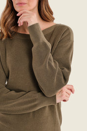 Pullover mit Kontrastblenden, Meeresgrün