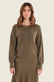 Pullover mit Kontrastblenden, Meeresgrün