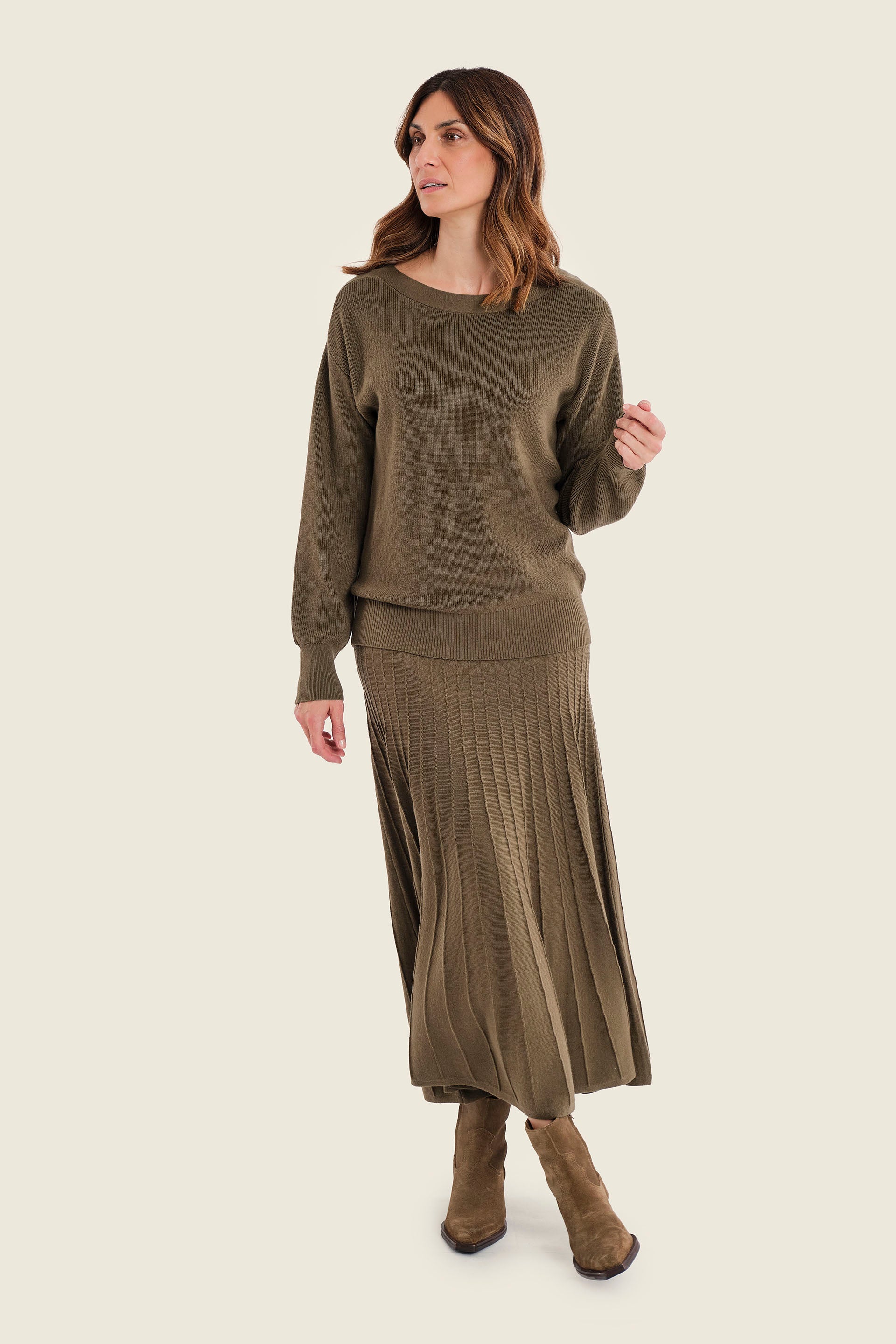Pullover mit Kontrastblenden, Meeresgrün