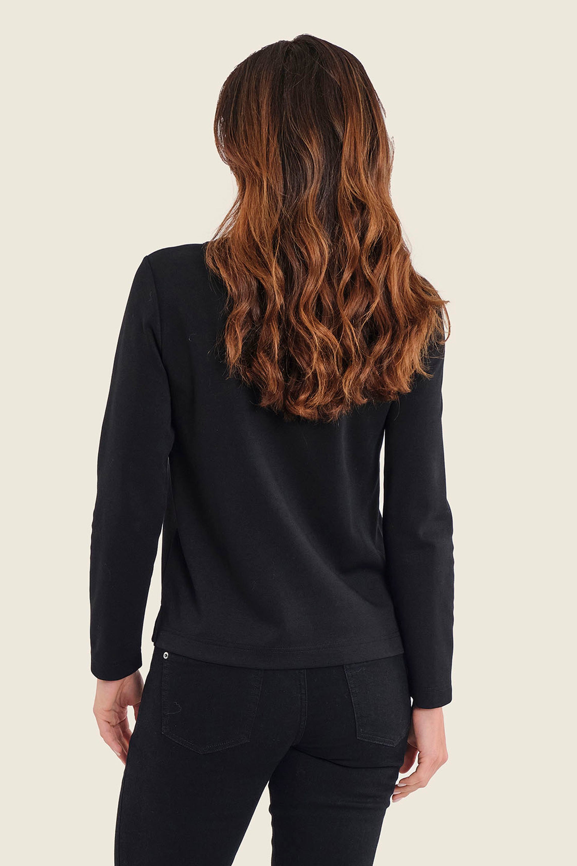 Sweatshirt mit Stickerei, Schwarz