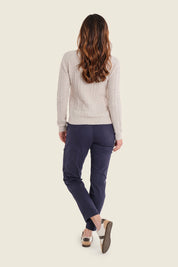 Pullover mit Zopfmuster, Birkenbeige