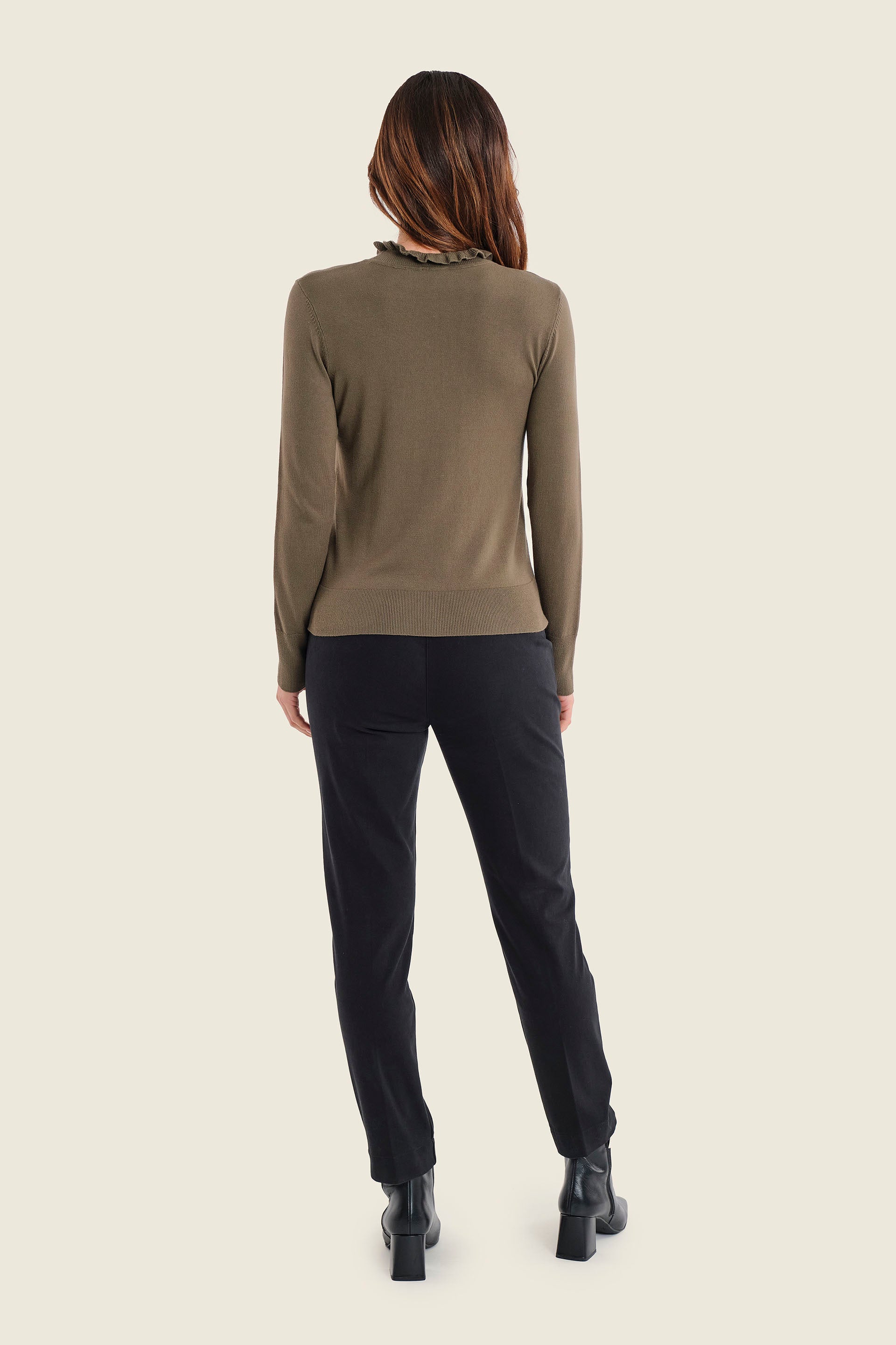 Pullover mit Stehkragen und Kontrastblenden, Meeresgrün