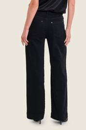 Weite Jeans mit Stretchanteil, Denim Schwarz