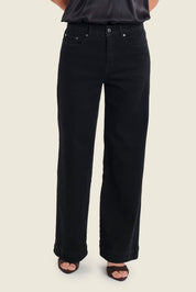 Weite Jeans mit Stretchanteil, Denim Schwarz