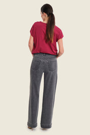 Weite Jeans mit Stretchanteil, Denim Grau