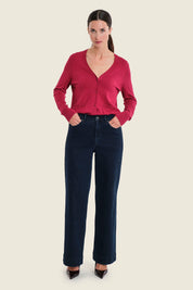 Weite Jeans mit Stretchanteil, Denim Blauschwarz