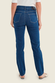 Jeans mit geradem Bein, Denim Mittelblau