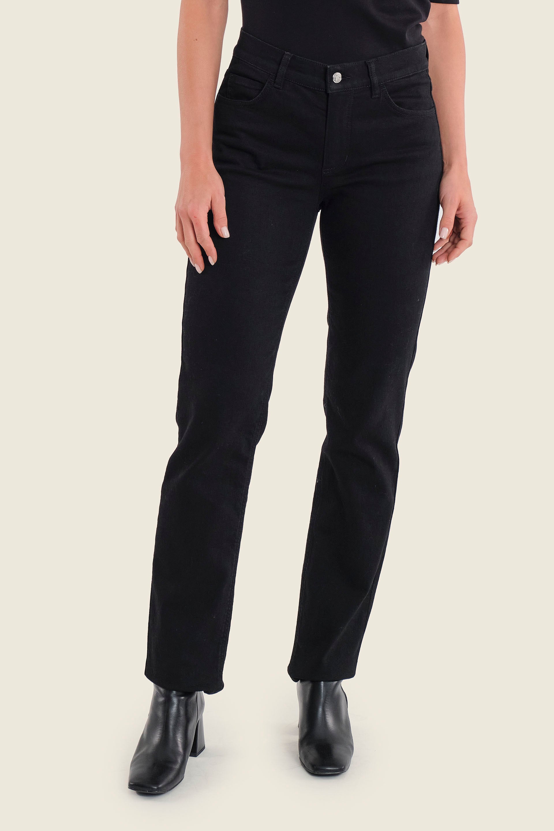 Jeans mit geradem Bein, Denim Schwarz