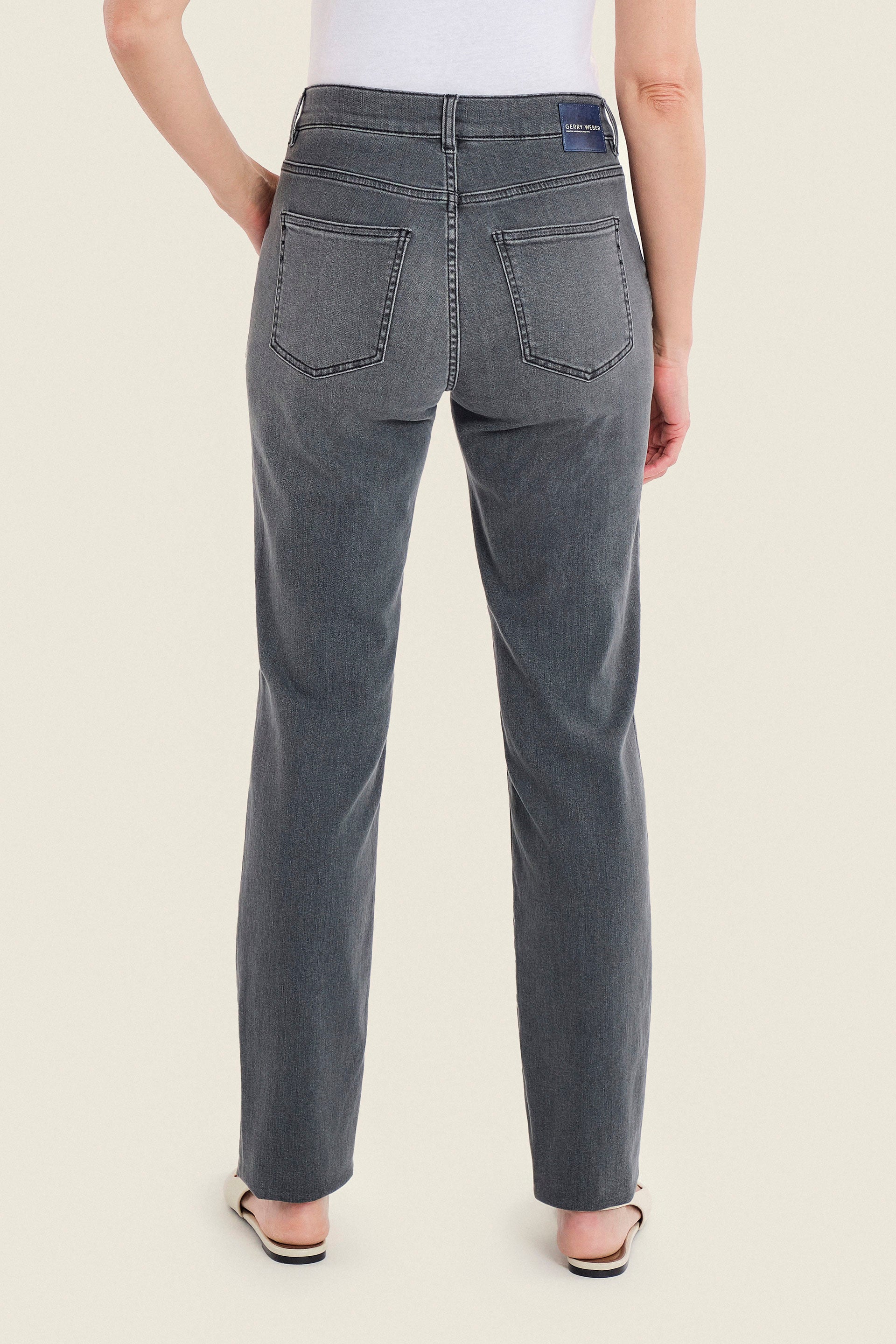 Jeans mit geradem Bein, Denim Grau
