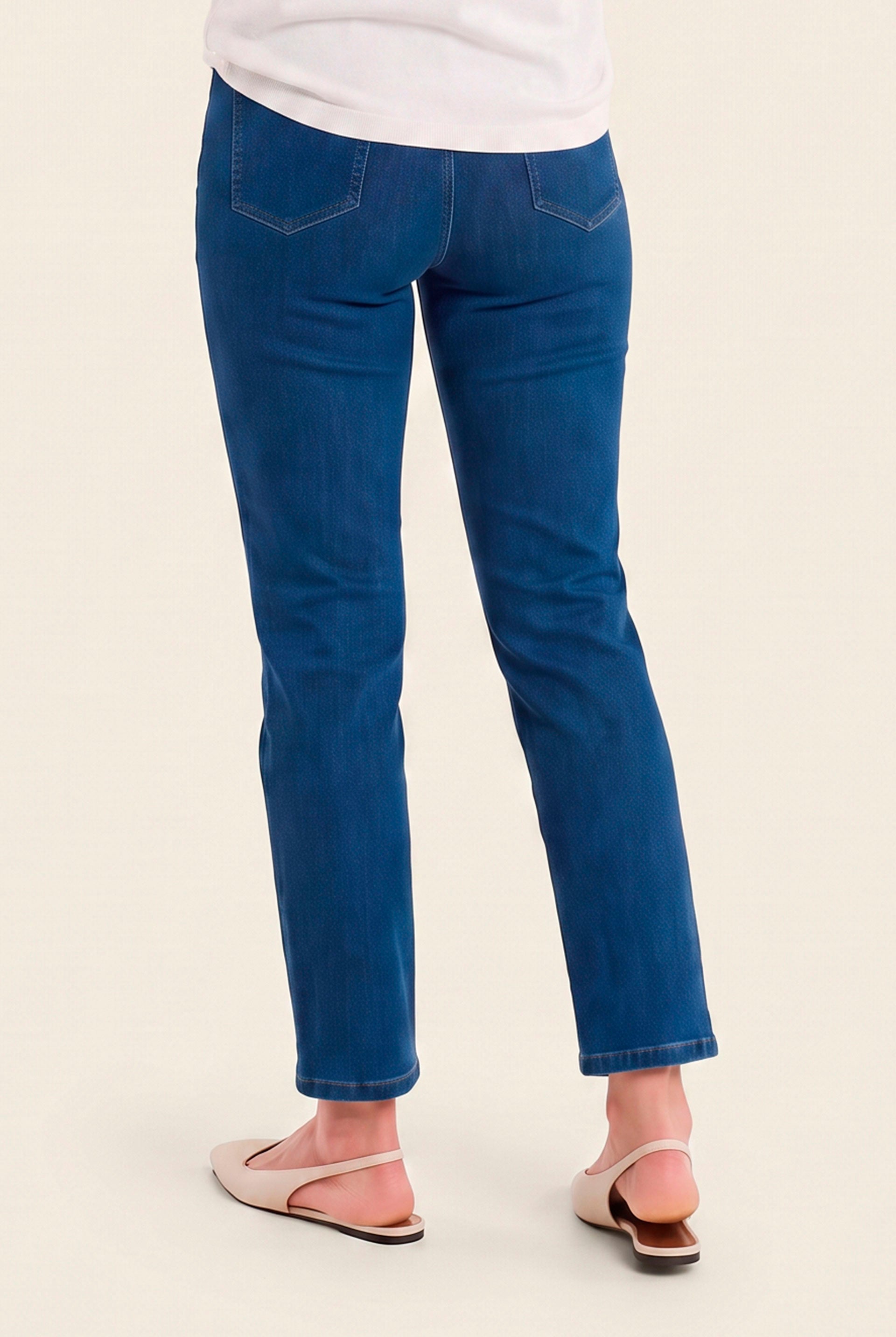Schmale Jeans mit Stretchanteil, Denim Mittelblau