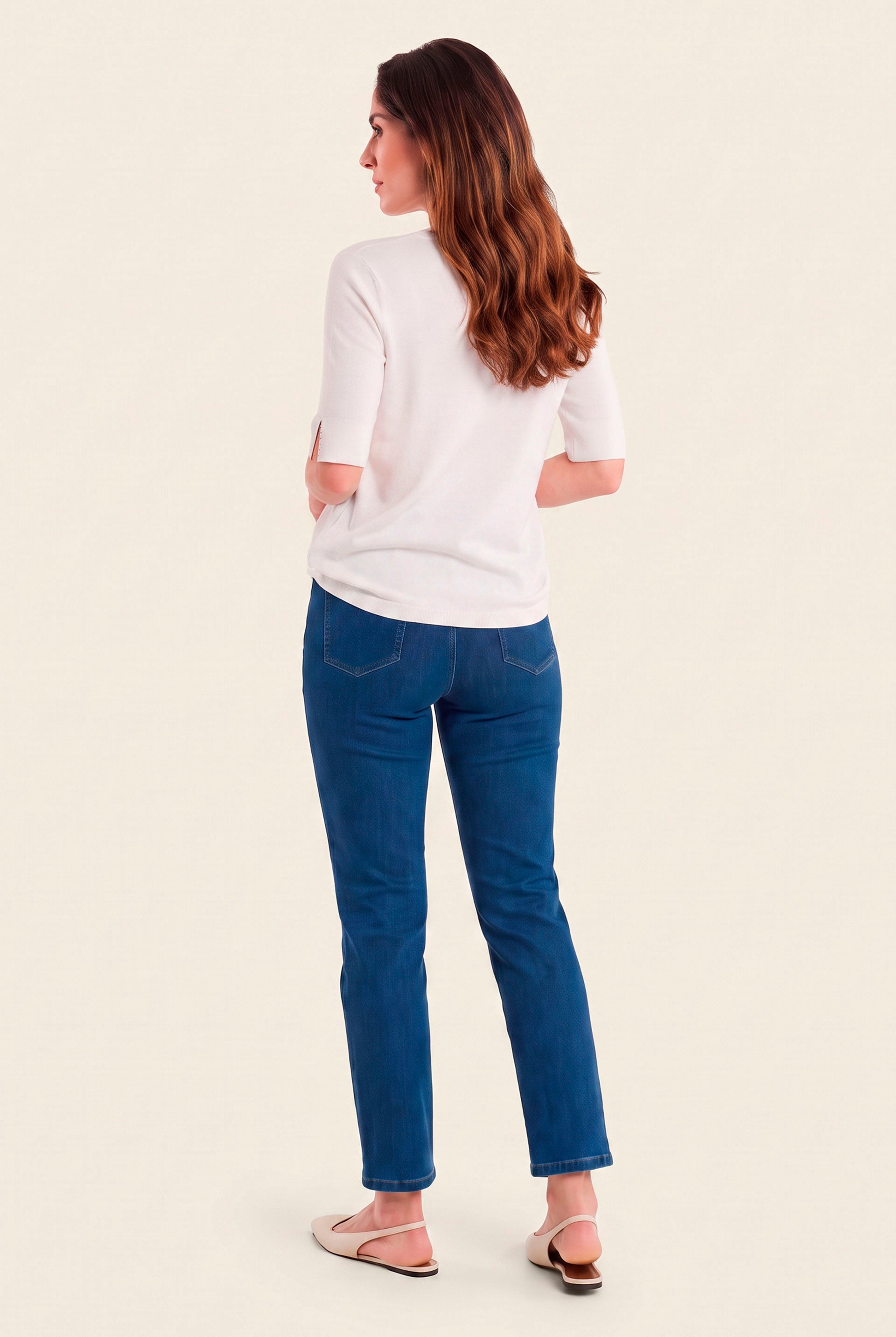 Schmale Jeans mit Stretchanteil, Denim Mittelblau