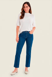 Schmale Jeans mit Stretchanteil, Denim Mittelblau