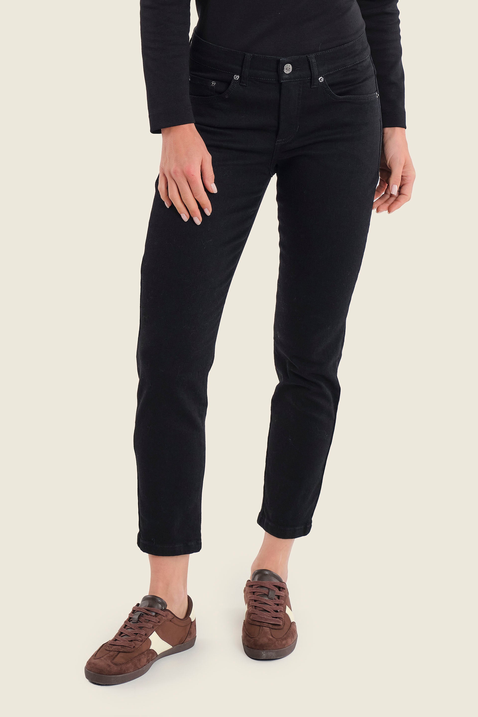 Schmale Jeans mit Stretchanteil, Denim Schwarz