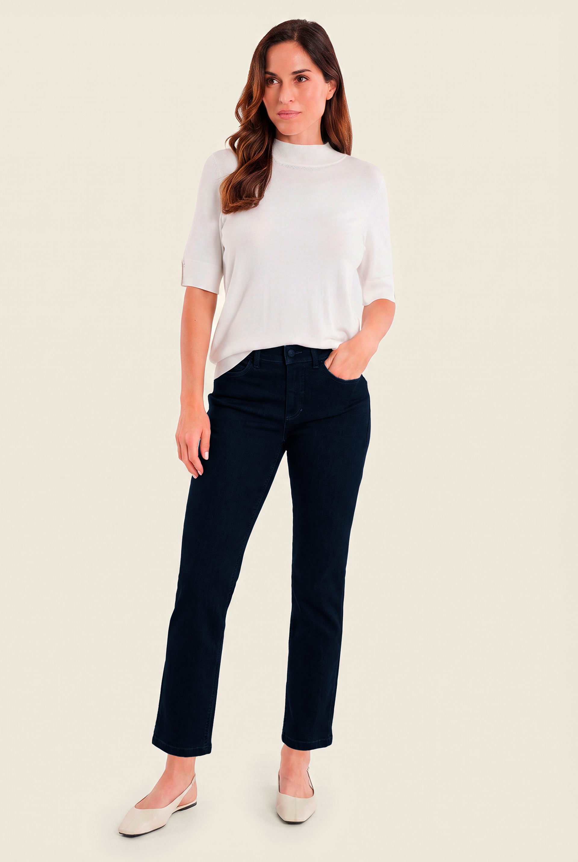Schmale Jeans mit Stretchanteil, Denim Blauschwarz