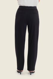 Hose aus Punto-Milano-Jersey mit geradem Bein, Schwarz