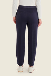 Hose aus Punto-Milano-Jersey mit geradem Bein, Nachtblau