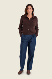 Jeans mit Bundfalten, Denim Dunkelblau