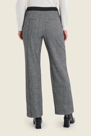 Jacquardhose mit geradem Bein, Schwarz Jacquard