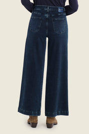 Weite Jeans in Waschoptik, Denim Dunkelblau
