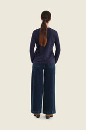 Weite Jeans in Waschoptik, Denim Dunkelblau
