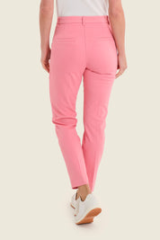 Chinohose aus Stretch-Baumwolle mit geradem Bein, Pfirsichblüte