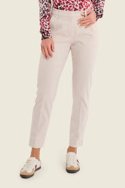 Chinohose aus Stretch-Baumwolle mit geradem Bein, Eichenbeige