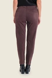 Chinohose aus Stretch-Baumwolle mit geradem Bein, Pflaumenbraun