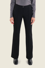 Ausgestellte Hose mit Kontrastnähten, Schwarz