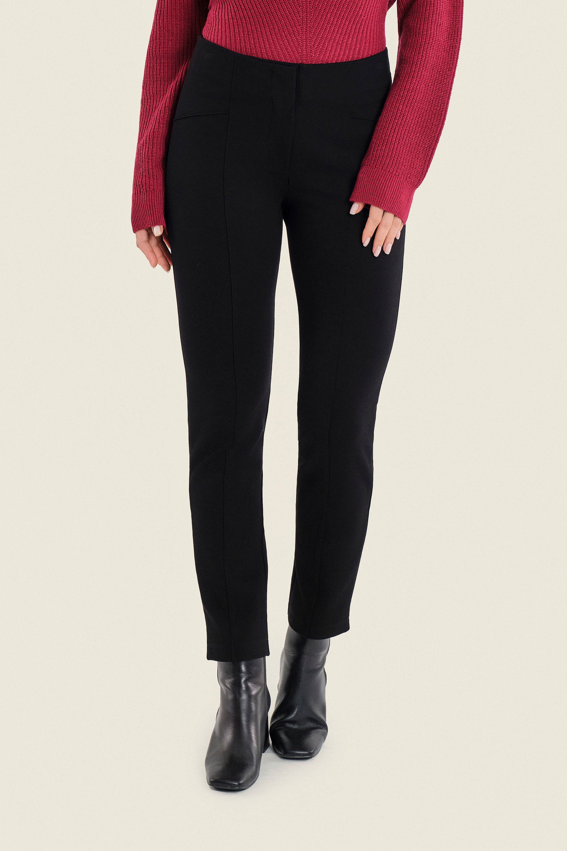 Schmale Strickhose zum Hineinschlüpfen, Schwarz