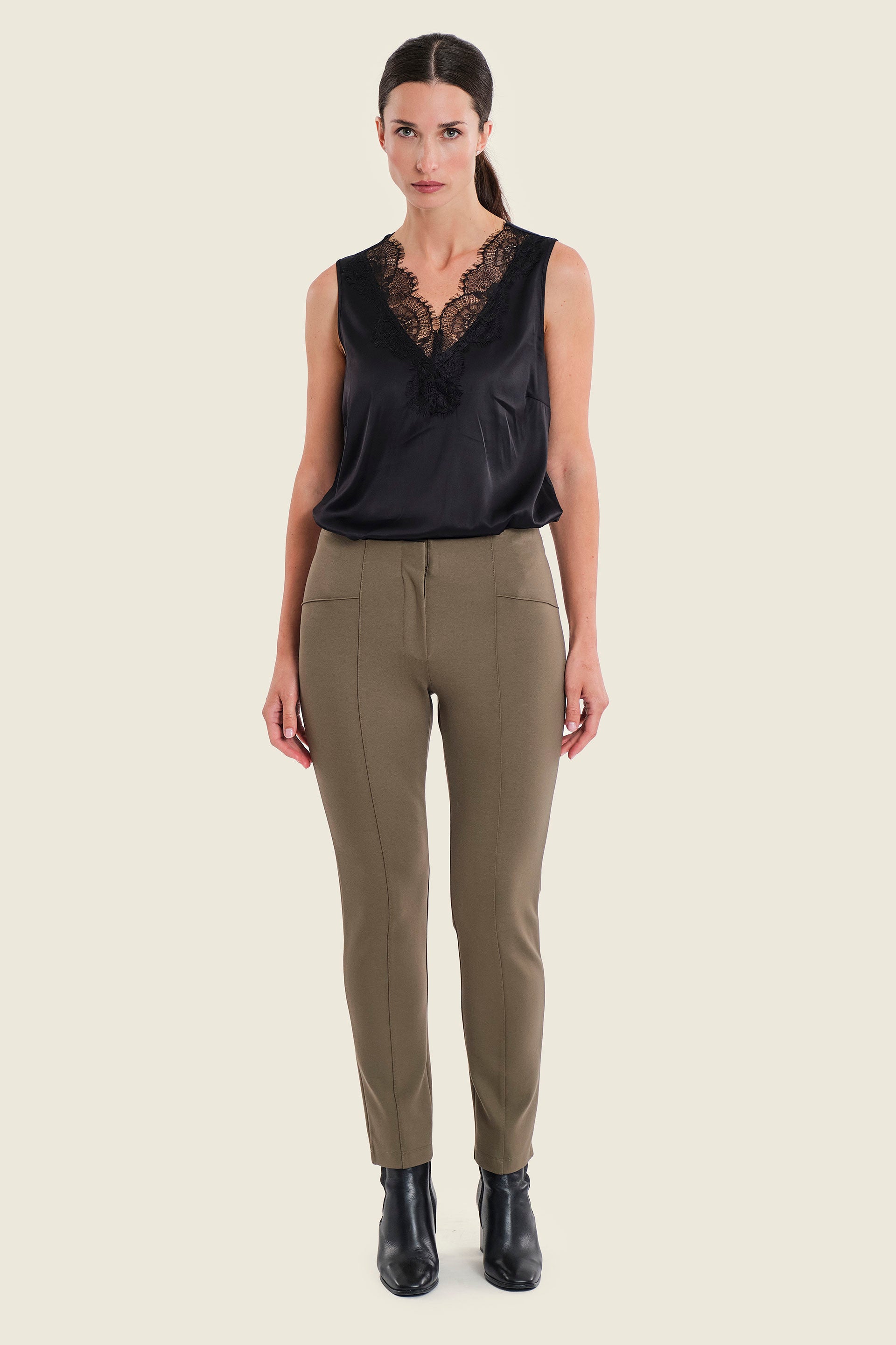 Schmale Strickhose zum Hineinschlüpfen, Meeresgrün