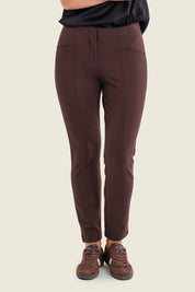 Schmale Strickhose zum Hineinschlüpfen, Pflaumenbraun