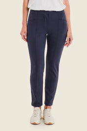Schmale Strickhose zum Hineinschlüpfen, Nachtblau