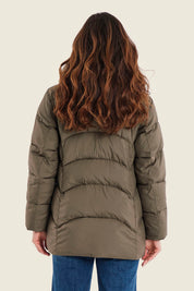 Langer Steppparka mit Kapuze, Meeresgrün