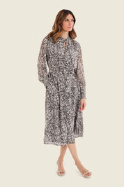 Hemdblusenkleid mit Paisleydruck und Tunnelzug, Grün Paisley