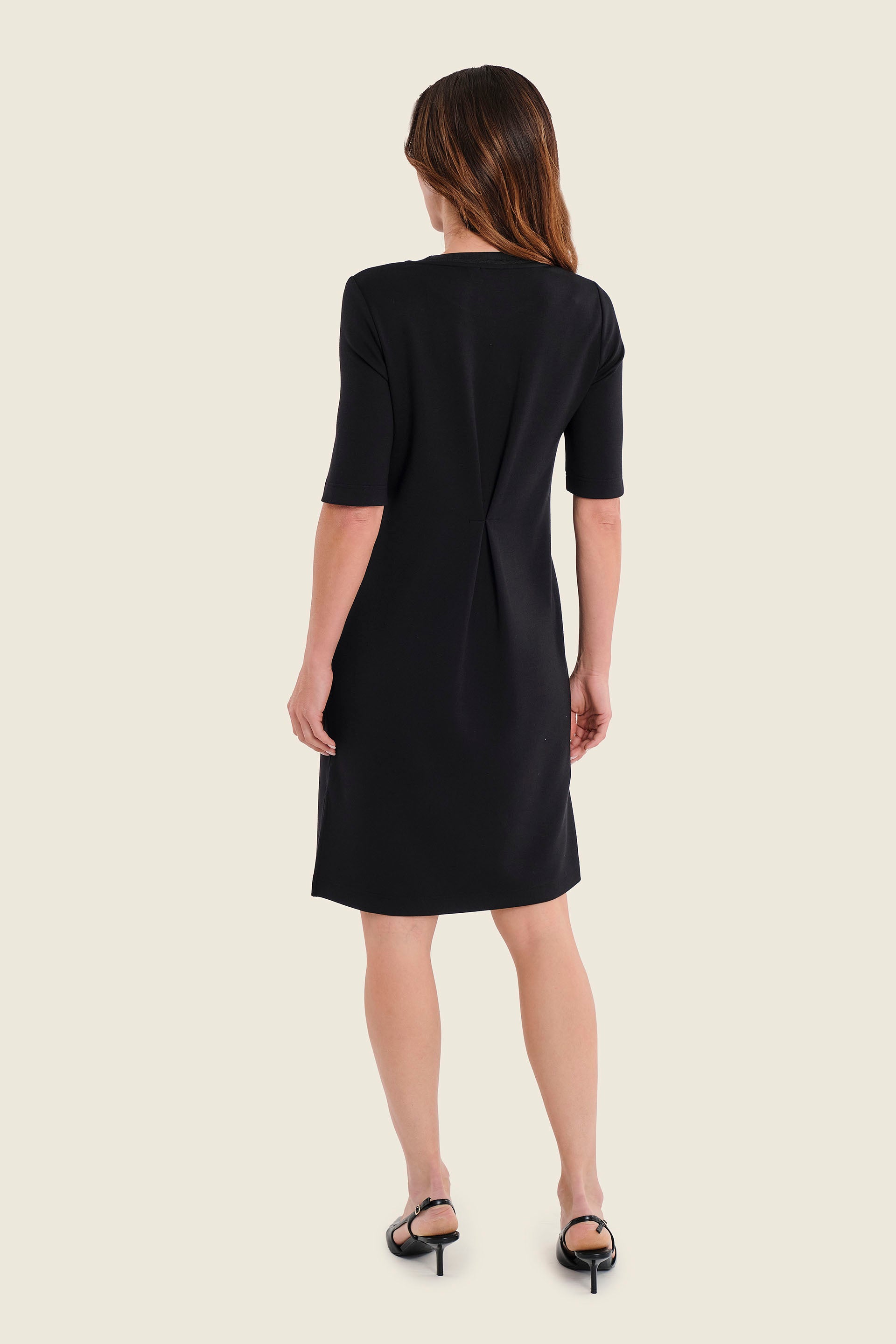 Kleid aus Modalmischung mit Zierstichnähten, Schwarz