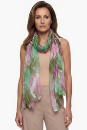 Pashmina aus bedrucktem Viskosemischgewebe mit tropischem Muster